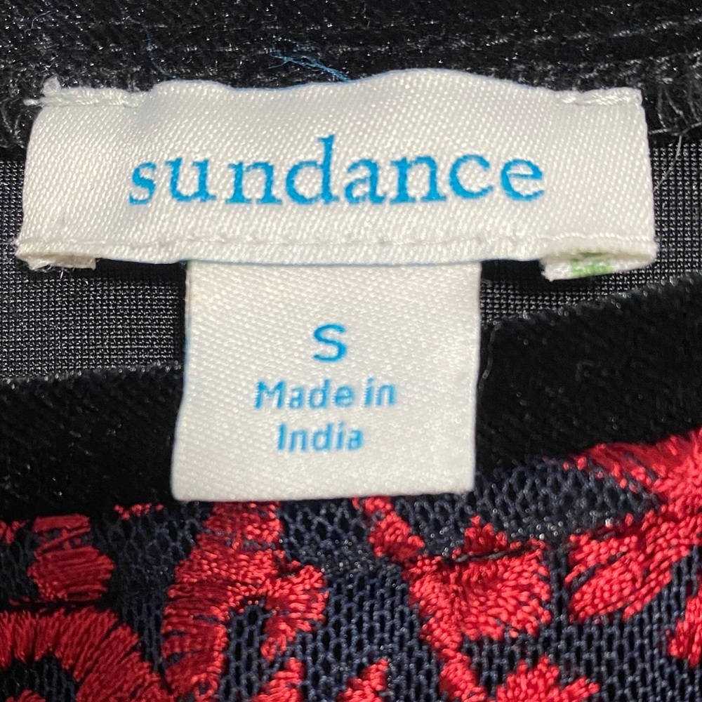 Sundance Black and Red Paisley Long Sleeve Top Size S - Picture 7 of 14